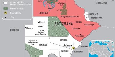 Mappa del Botswana malaria