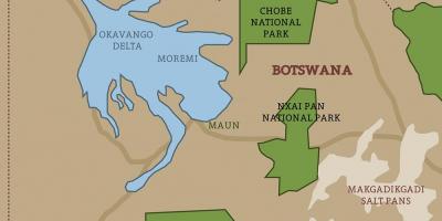 Mappa del Botswana mappa parchi nazionali