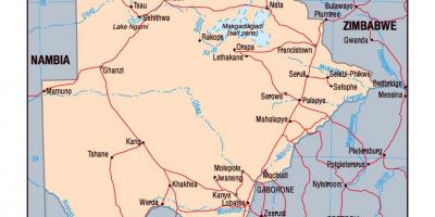 Mappa del Botswana politico