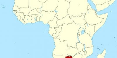 Mappa del Botswana, africa