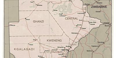 Mappa dettagliata del Botswana